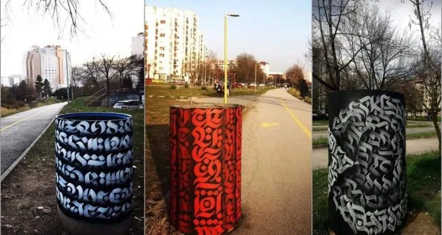 Mladi umjetnik Vanja Stankić oslikao kante uz tuzlansko šetalište