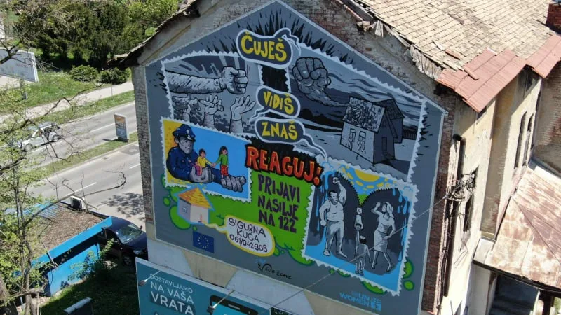 Foto: Tuzla dobila prvi mural posvećen žrtvama nasilja u porodici