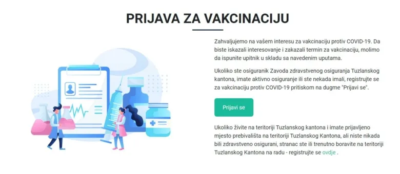 Prijavite se za vakcinisanje protiv COVID – 19