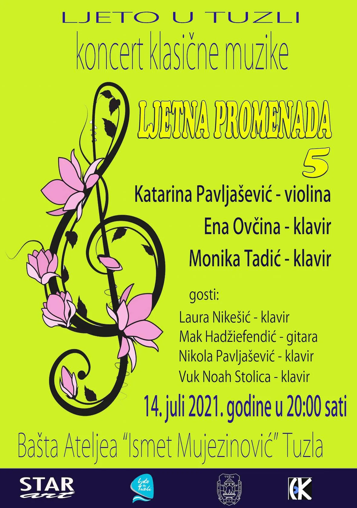 Koncert klasične muzike  „Ljetna promenada 5“ u dvorištu Ateljea Ismet Mujezinović