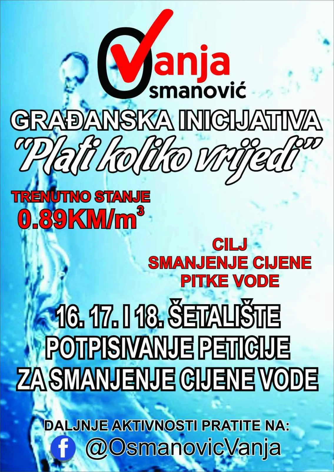 Pokrenuta peticija za smanjenje cijene vode