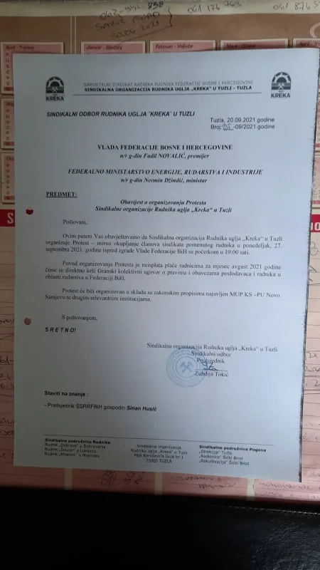 U ponedjeljak protesti rudara ispred zgrade Vlade FBiH