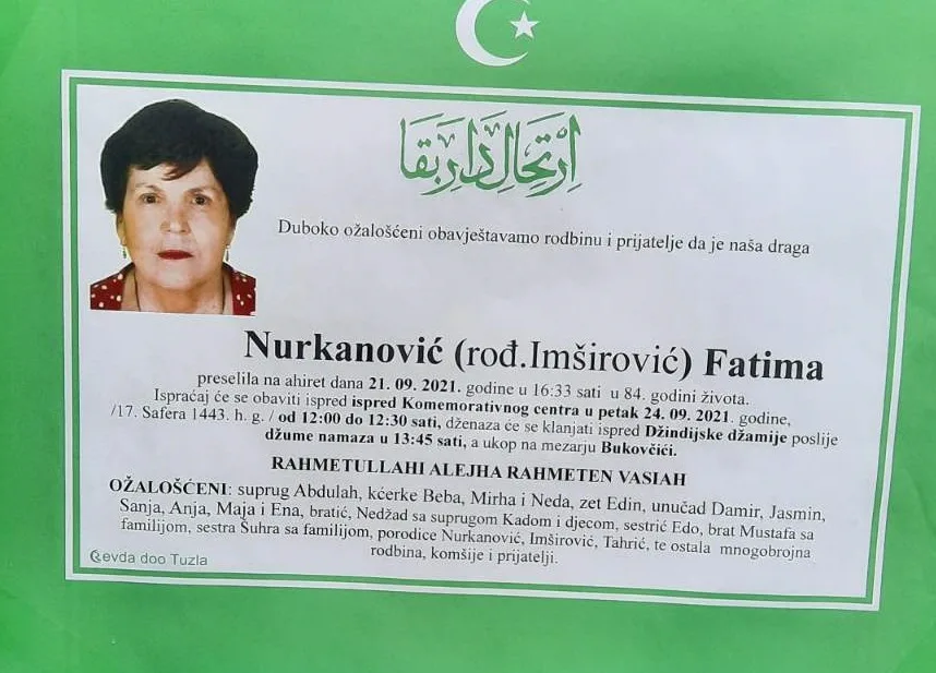 Preminula je Fatima Nurkanović