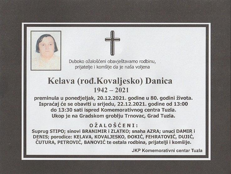 Preminula je Danica Kelava