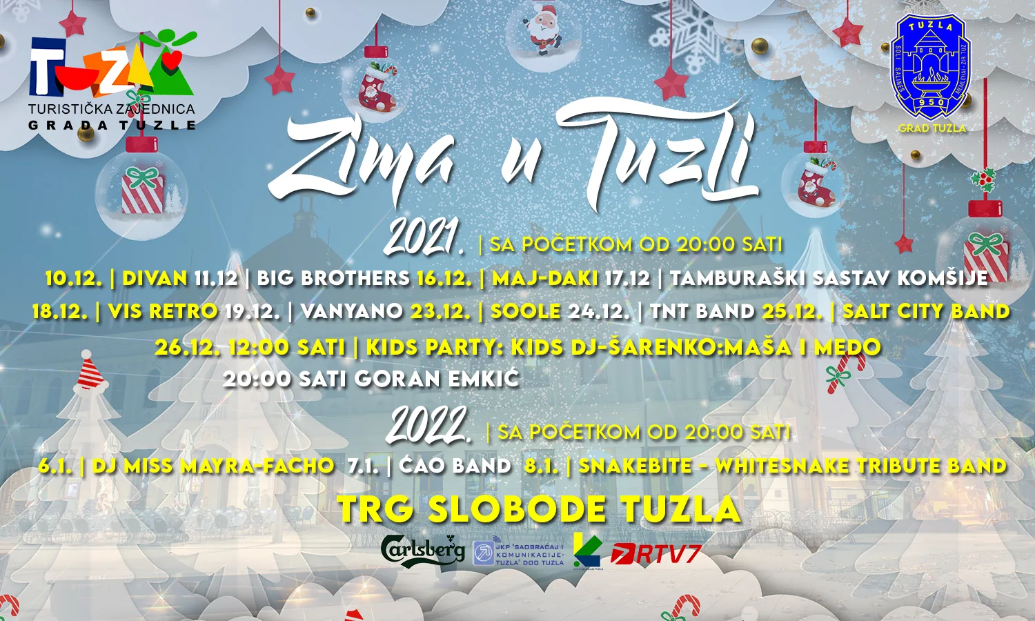 Zima u Tuzli: Ovo su muzičari koji će zabavljati Tuzlake