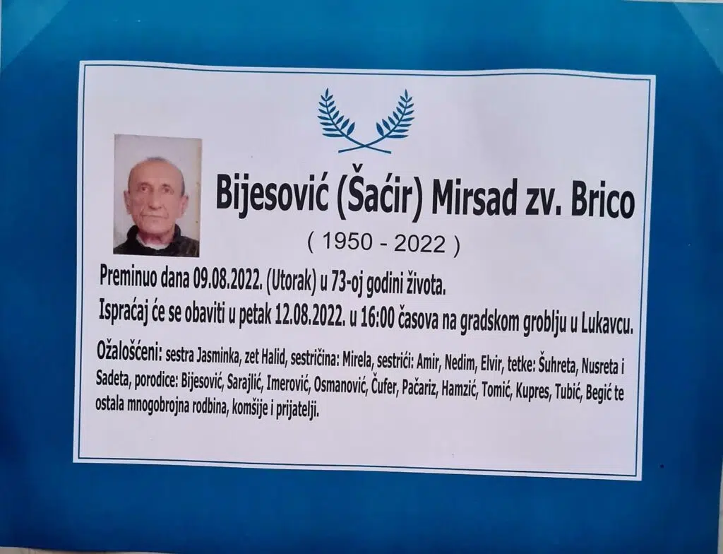 Napustio nas je Mirsad Brico