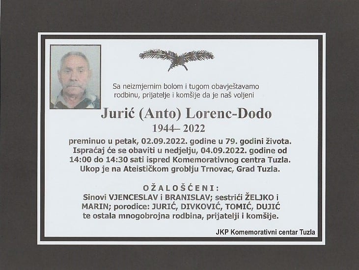 preminuo je lorenc jurić dodo