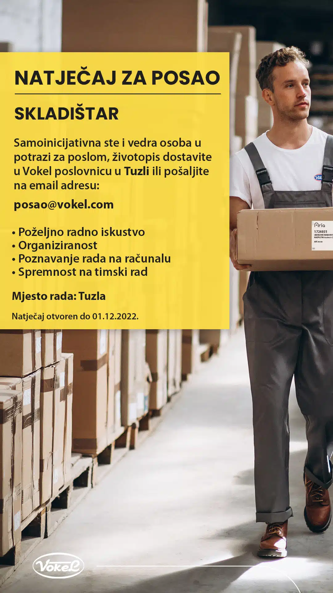 Trebate posao – VOKEL zapošljava