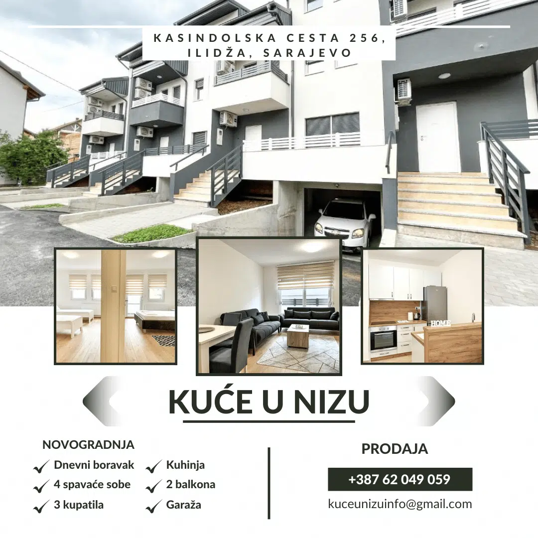 Kuće u nizu – PRODAJA – Novogradnja – Kasindolska cesta 256, Ilidža, Sarajevo