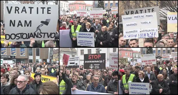 (VIDEO) Održan protest radnika u Tuzli, najavljena mogućnost generalnog štrajka