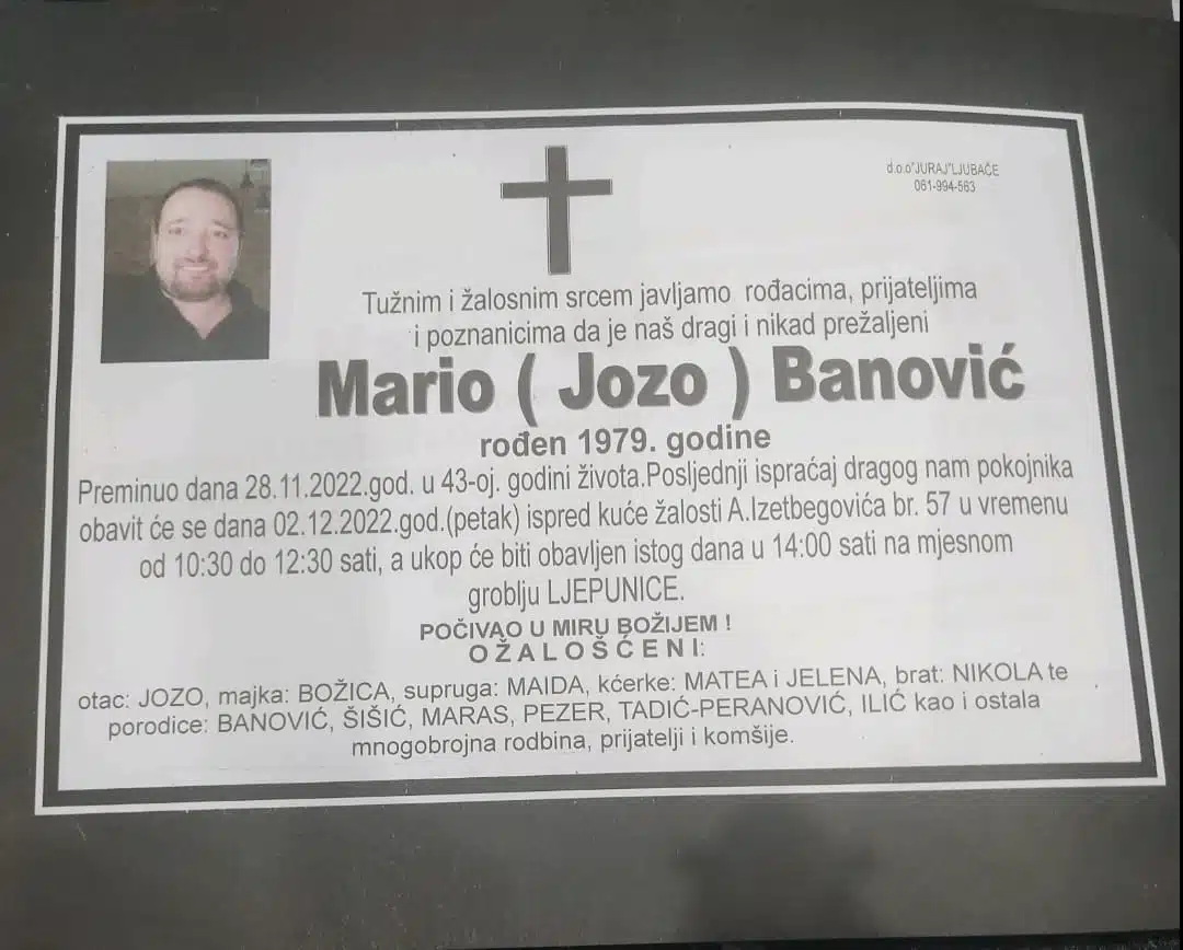 Preminuo je Mario Banović