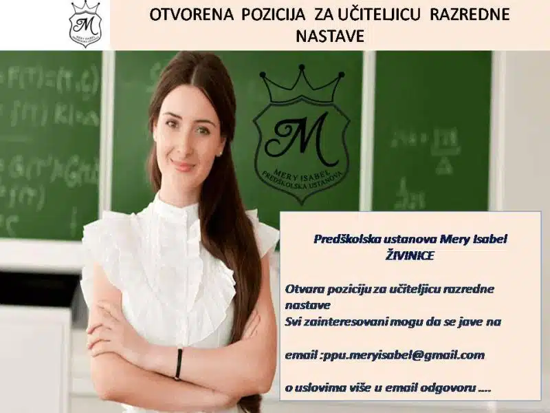 PU Mery Isabel:Potrebna učiteljica razredne nastave