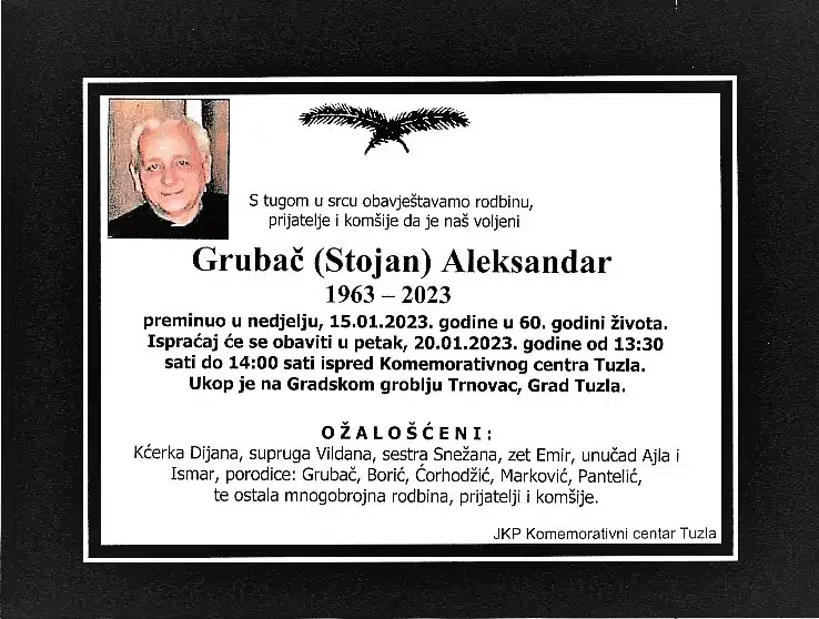 Preminuo Aleksandar Aco Grubač