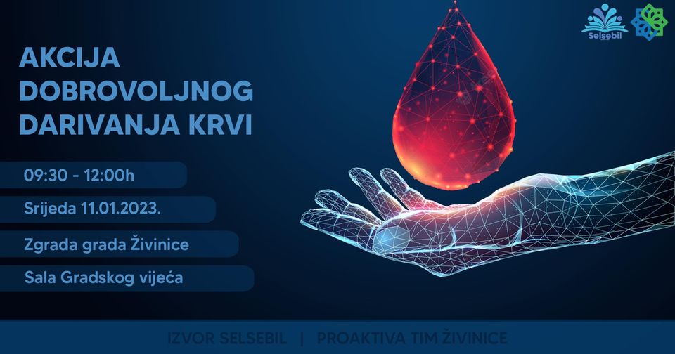 “izvor selsebil”: sutra akcija dobrovoljnog darivanja krvi