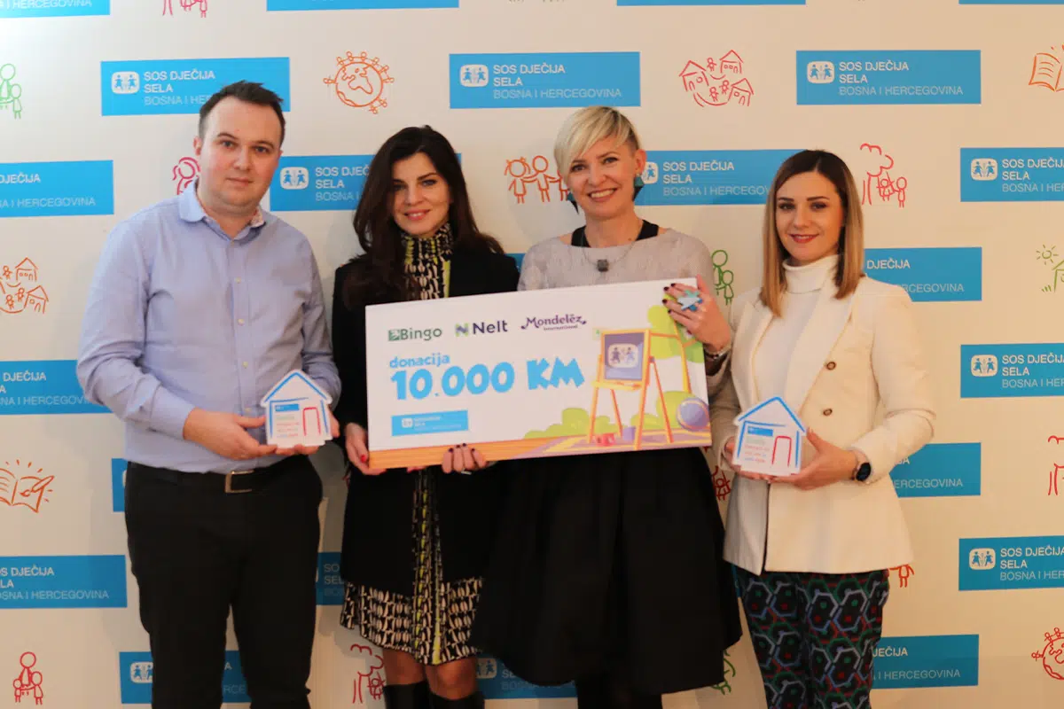 SOS Dječijim selima u BiH donirano 10.000 KM izvojenih od prodaje 7Days Cocoa kroasana i Milka Noisette čokolada u Bingo marketima