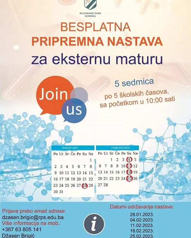 Besplatna pripremna nastava za eksternu maturu u Tuzlanskom kantonu | .