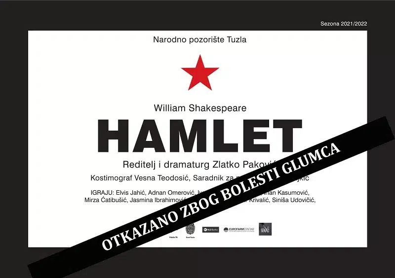 Otkazana izvedba predstave “Hamlet” u tuzlanskom pozorištu