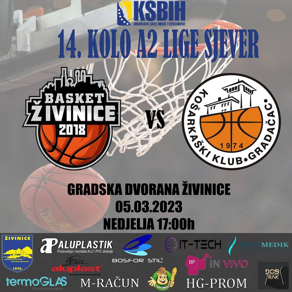 košarka:basket u nedjelju domaćin gradačcu