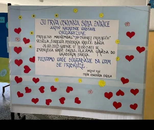 Aktiv razredne nastave Prve osnovne škole : 31.marta maskenbal ˝U susret proljeću˝