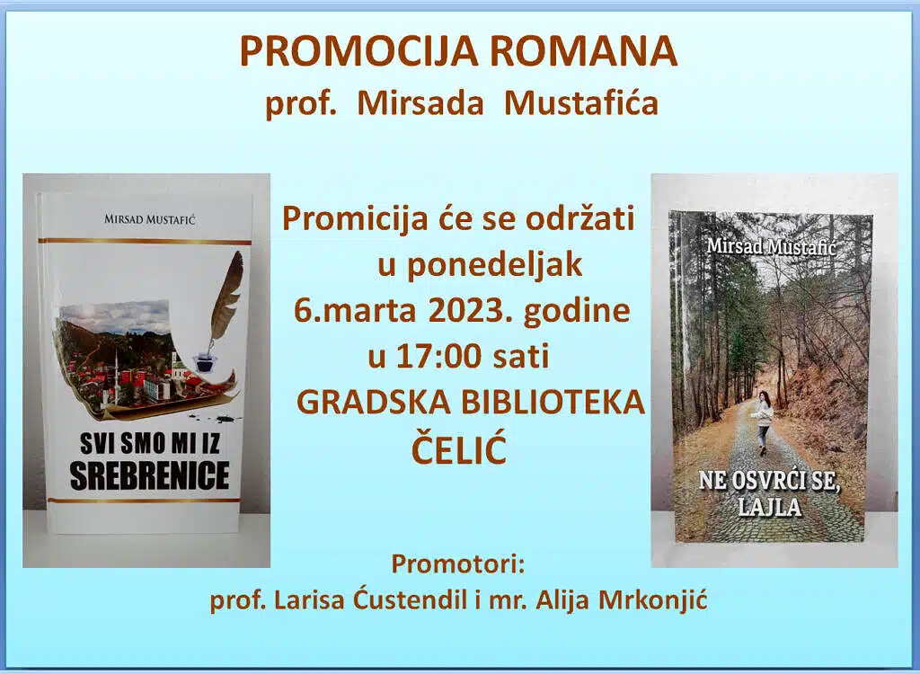 Promocija romana književnika prof. Mirsada Mustafića