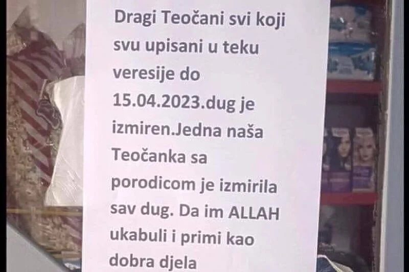 Humana gesta: Žena iz Teočka platila dugove svojih komšija