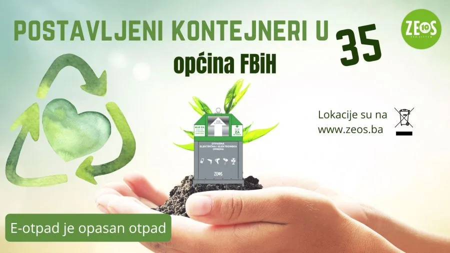 Ekološka održivost:Postavljeni kontejneri za e-otpad u 35 općina FBiH