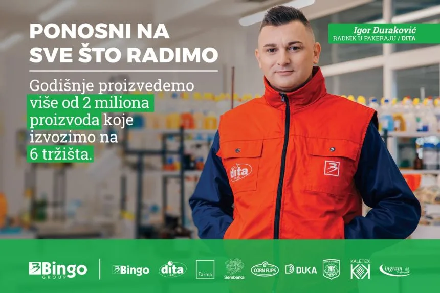 Dita 1977 izvozi 35% svoje ukupne proizvodnje