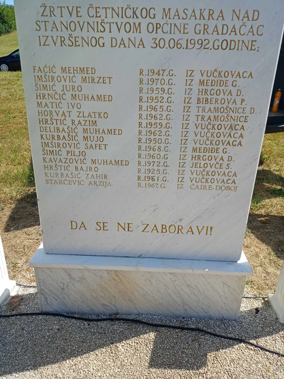 Sutra obilježavanje masakra nad civilima na putu Gradačac-Ormanica