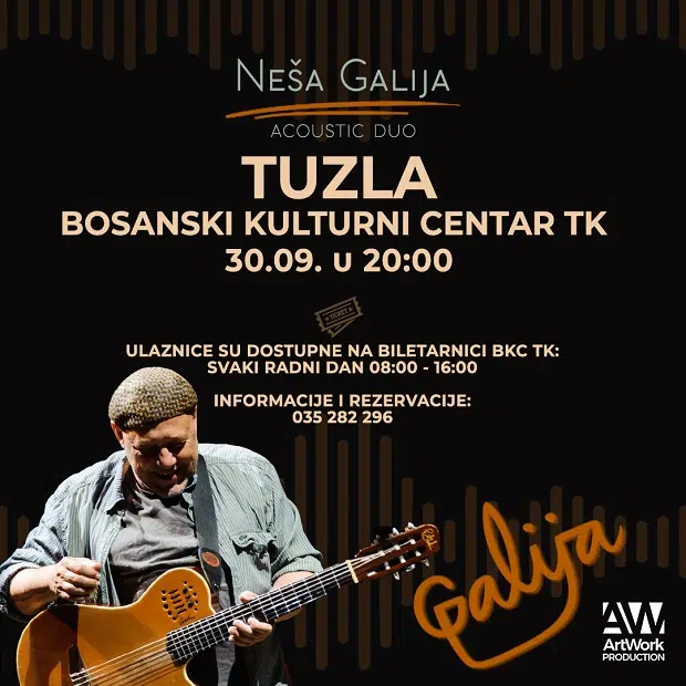 Koncerti legendarnog Neše Galije 30. septembra u Tuzli