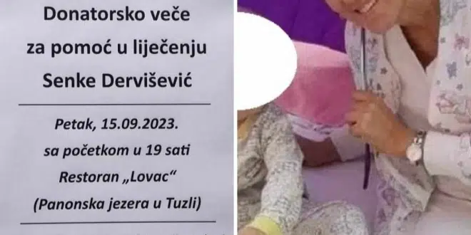 U petak u Tuzli donatorsko veče za Senku Dervišević