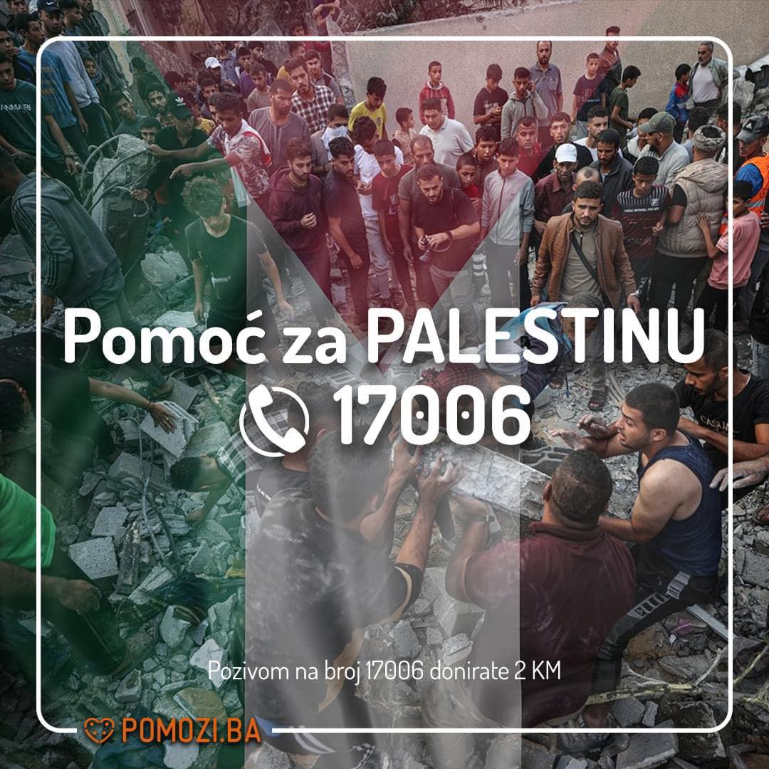 pozivom na humanitarne brojeve pomozimo narodu palestine: vaše malo za njih znači mnogo