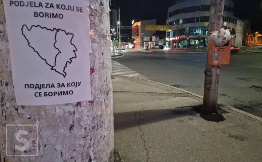 U Tuzli zalijepljeni plakati o podjeli BiH između Srbije i Hrvatske