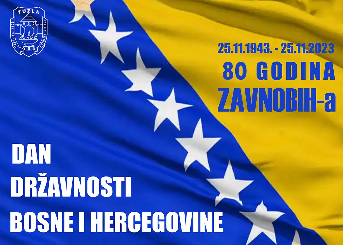 Čestitka gradonačelnika i predsjedavajuće Gradskog vijeća Tuzle u povodu Dana državnosti Bosne i Hercegovine