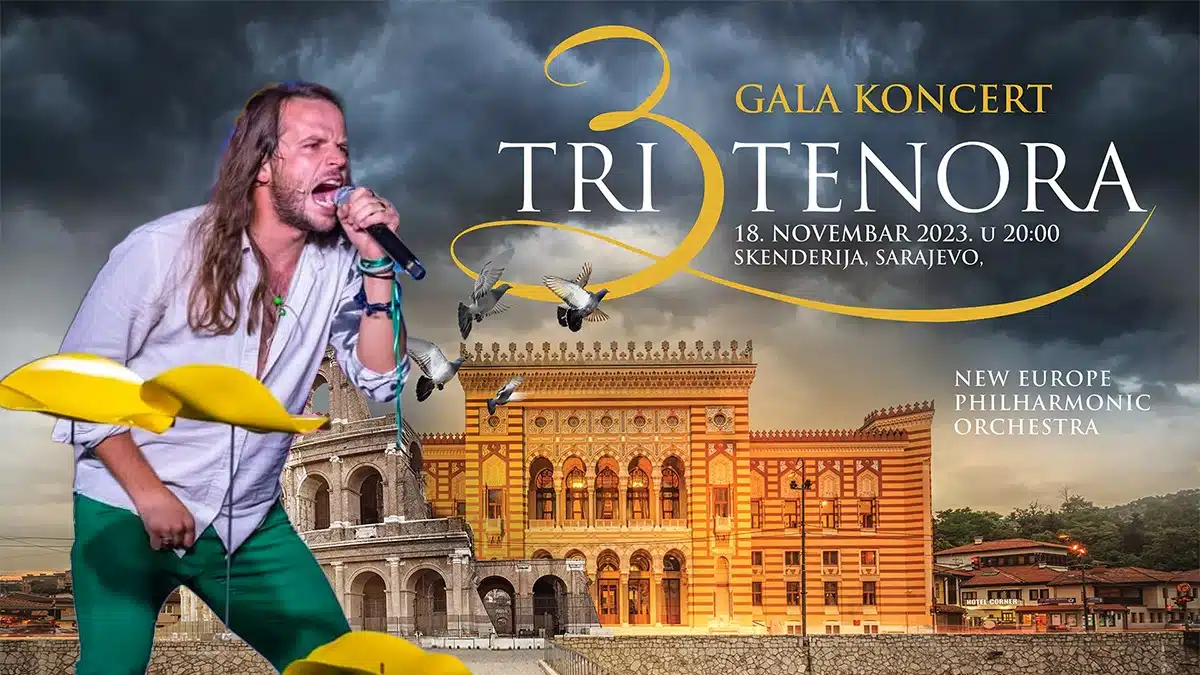 Malik Smajlović iz Srebrenika nastupa na gala koncertu Tri tenora u Sarajevu