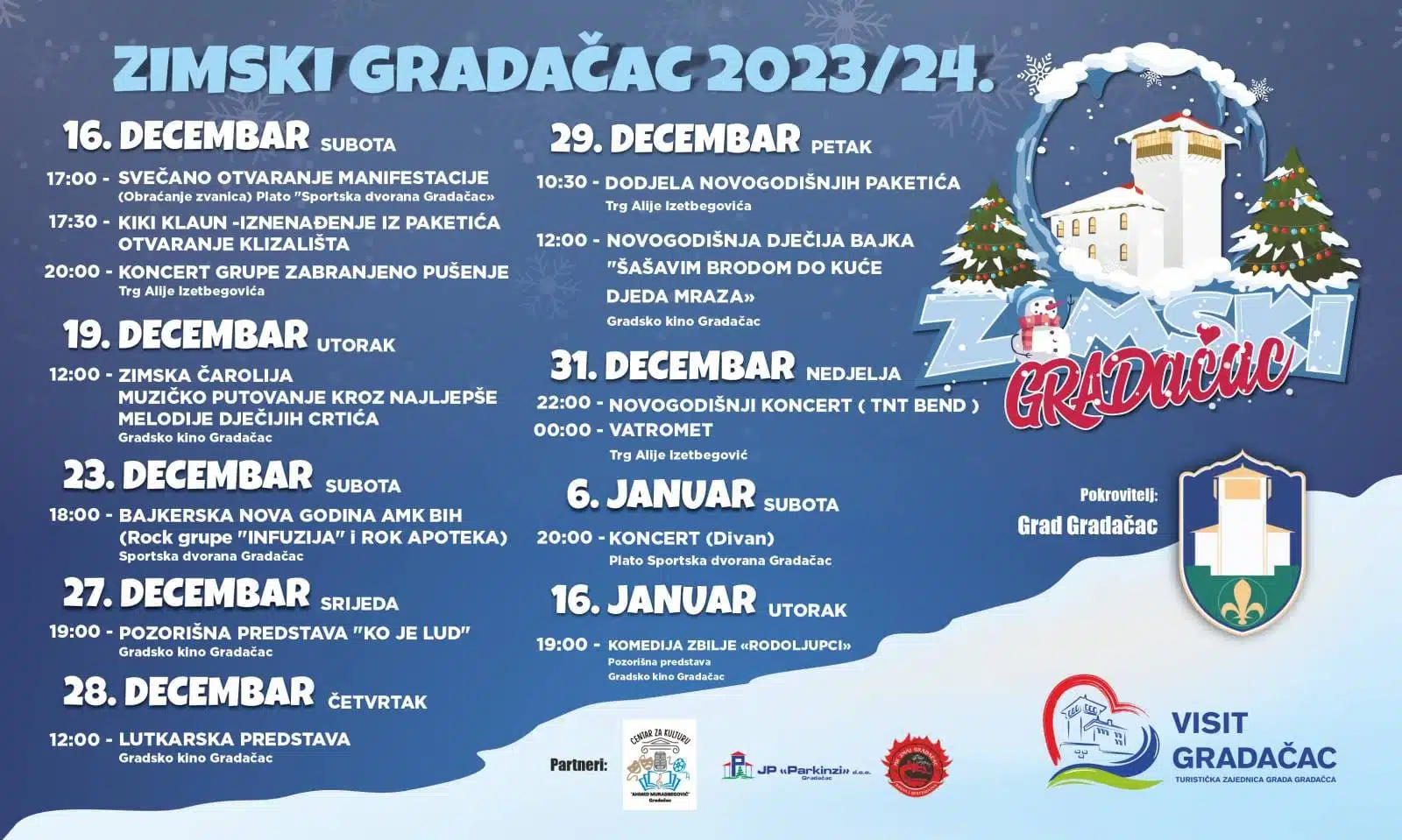 „Zimski GRADačac 2023/24“ počinje 16. decembra