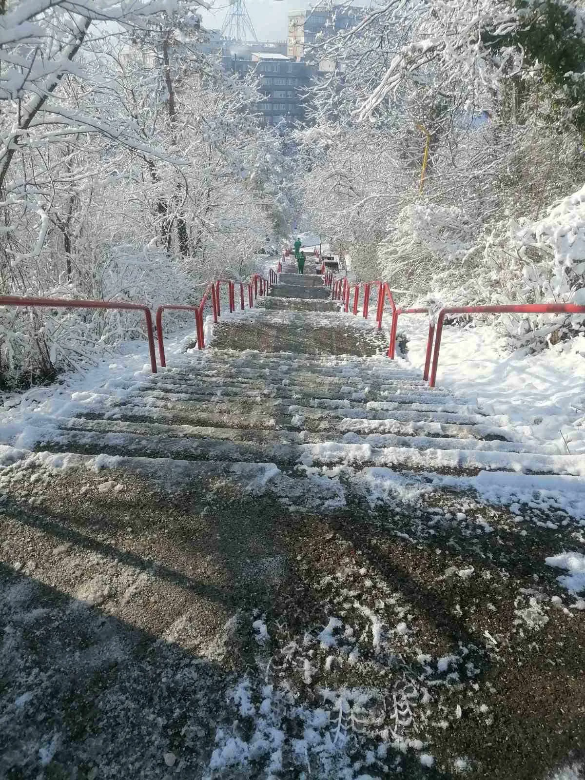 (Foto) Ekipe zimskog održavanja nakon saobraćajnica čistile i pješačke zone