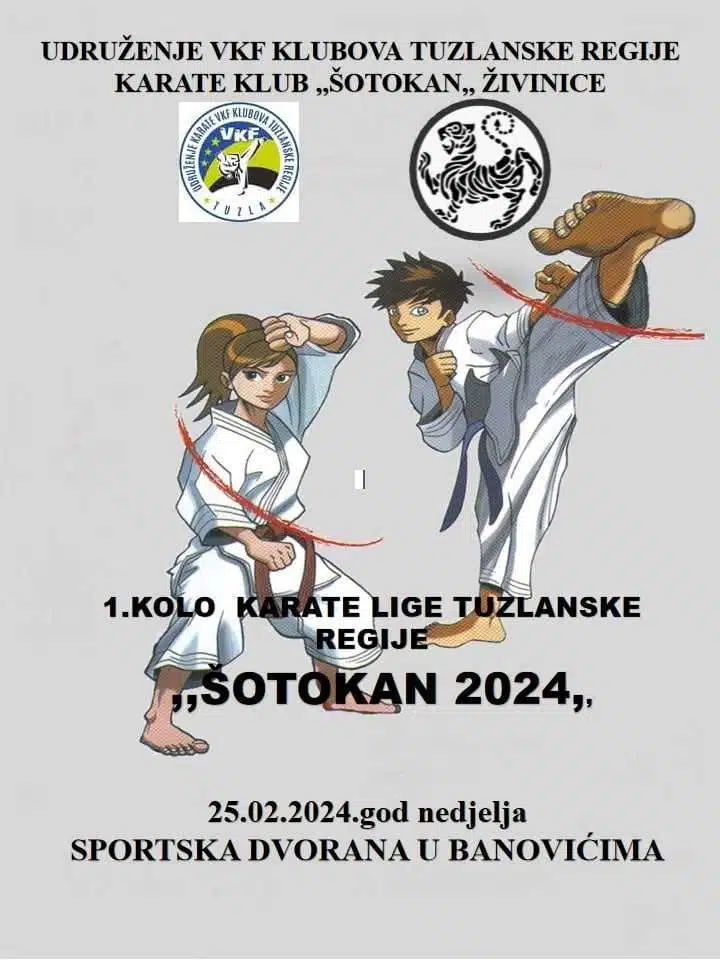 Uskoro 1.kolo Karate lige Tuzlanske regije”Šotokan 2024.”