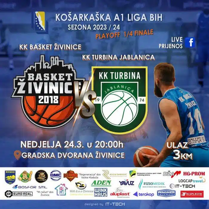 Košarka:U nedjelju uzvratni susret Basket-Turbina