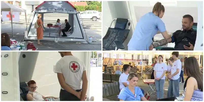 (VIDEO) Na Trgu slobode održana velika akcija darivanja krvi