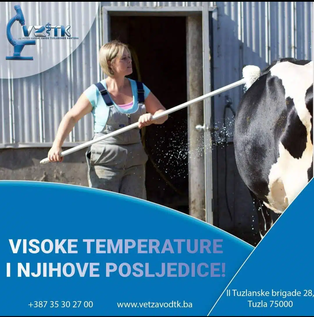 JU Veterinarski zavod TK: Preporuke za farmere zbog visokih temperatura