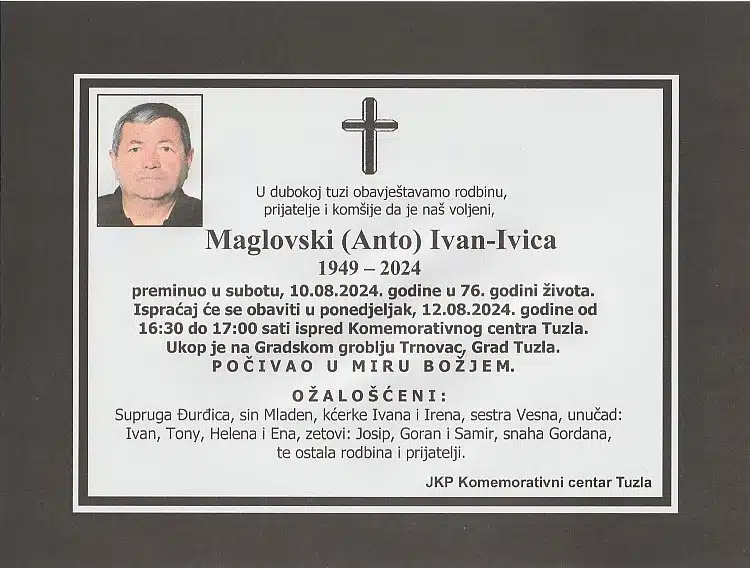Preminuo je Maglovski Ivan-Ivica preminuo je maglovski ivan-ivica