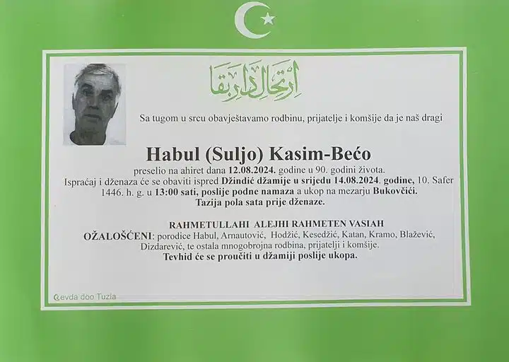Preminuo je Habul Kasim-Bećo preminuo je habul kasim-bećo