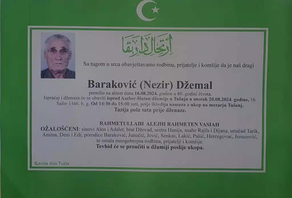 preminuo je baraković džemal