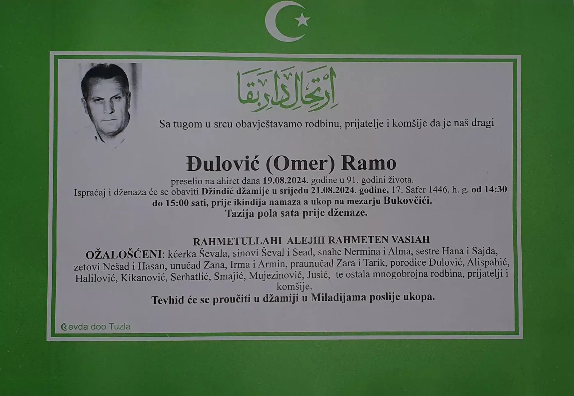 Preminuo je Đulović Ramo