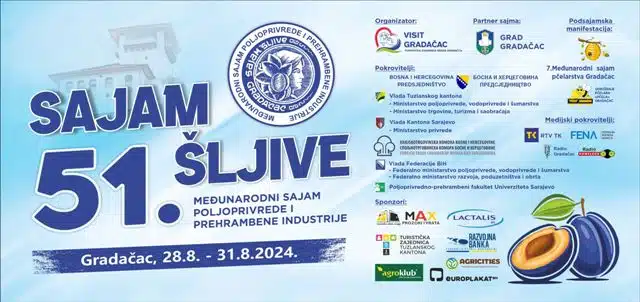 U Gradačcu 51. sajam šljive od 28. do 31.8.