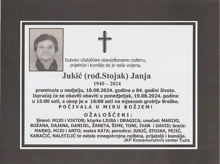 preminula je jukić janja