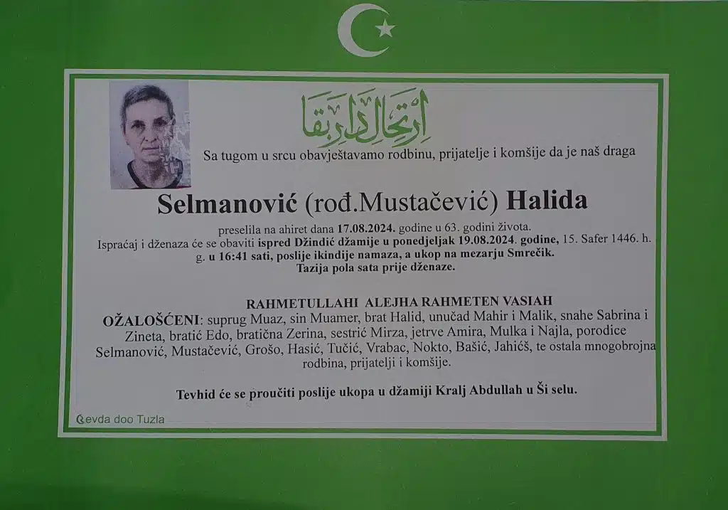 preminula je selmanović halida