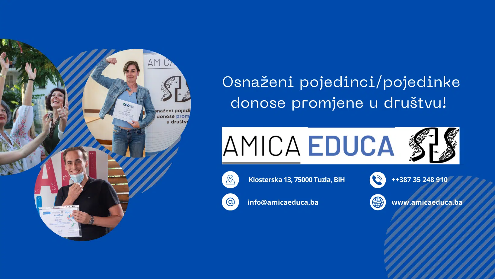 Udruženje Amica Educa: Poziv za učešće na treningu u okviru projekta ˝Osnaživanje mladih žena – početak promjene˝