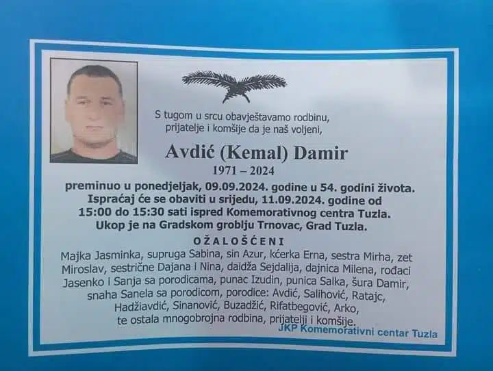 Preminuo je Damir Avdić