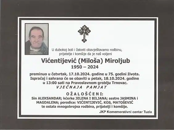 Preminuo je Vićentijević Miroljub preminuo je vićentijević miroljub